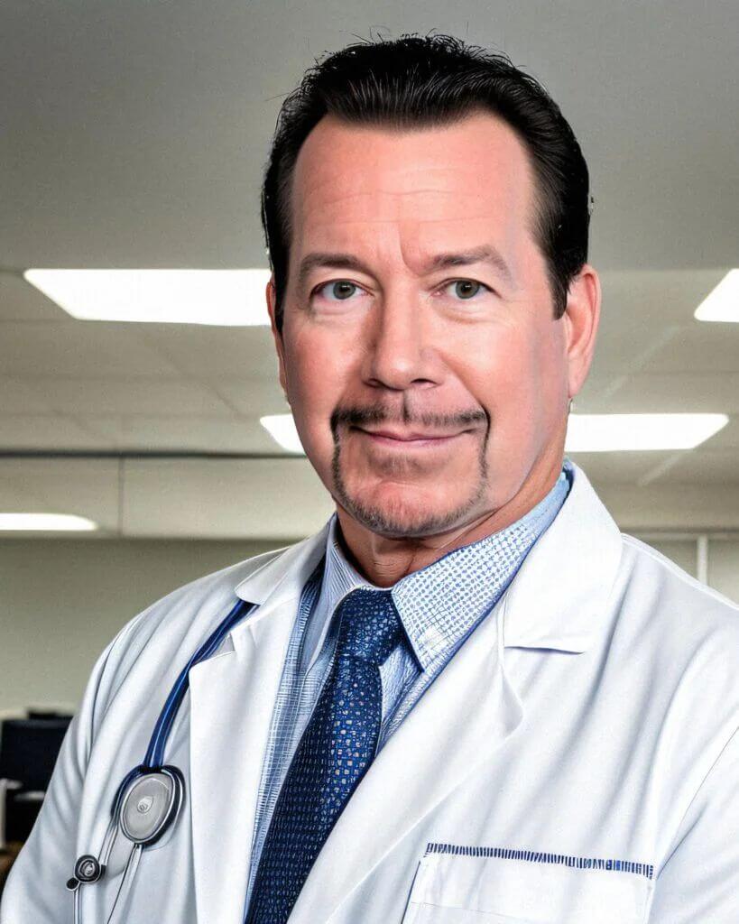 doctor black hair professional headshot